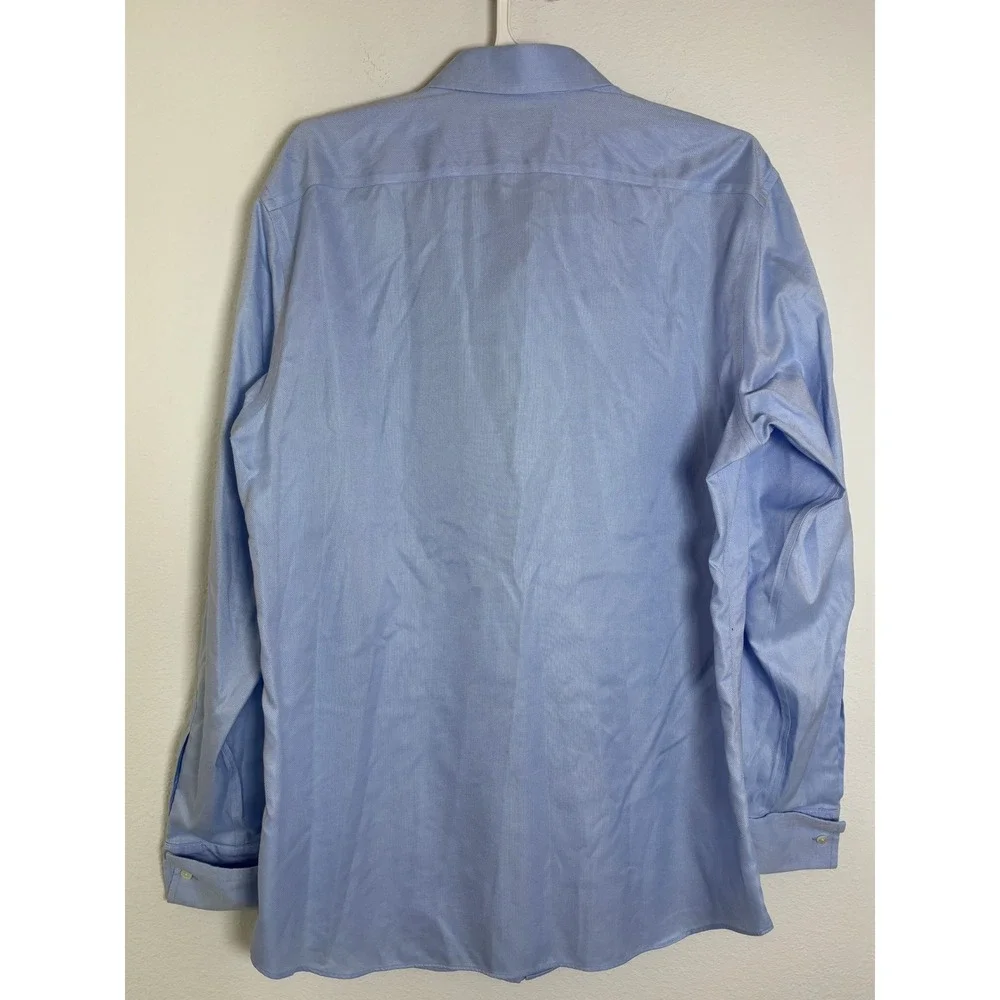 Banana Republic Mens XL Slim Fit Non Iron Dress Shirt Blue Long Sleeve 17-17.5